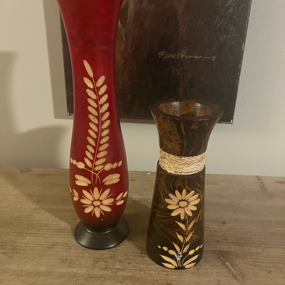 Artisan Red and Brown‎ Floral Vases